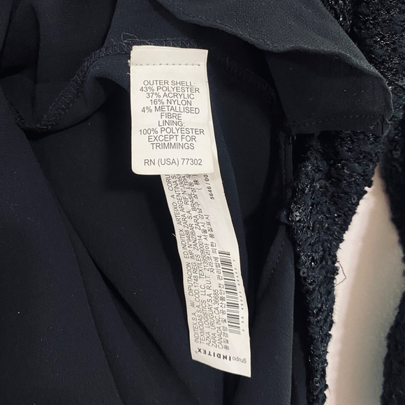 𝅺Zara Knit Sequin Black Sweater with Chiffon High Low Hem Size Medium - Picture 6 of 7